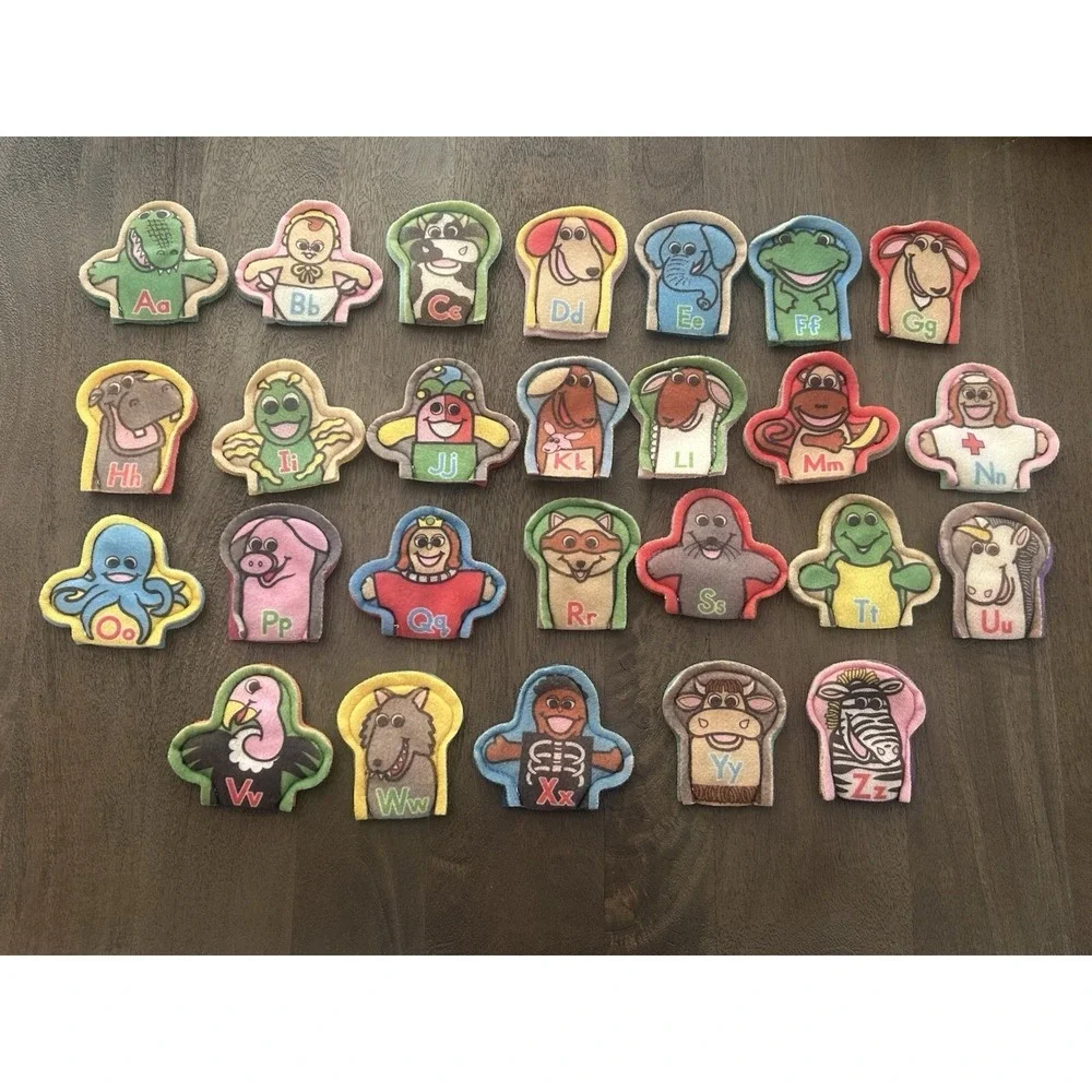 Vintage‎ Lakeshore Toys To Grow On Alphabet Finger Puppets Educational Rare